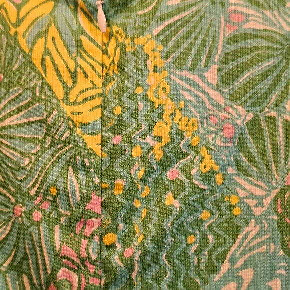 Lilly Pulitzer Mila Sun Dance Small Print Yellow Panel Shift Dress Size 2 - Picture 3 of 9